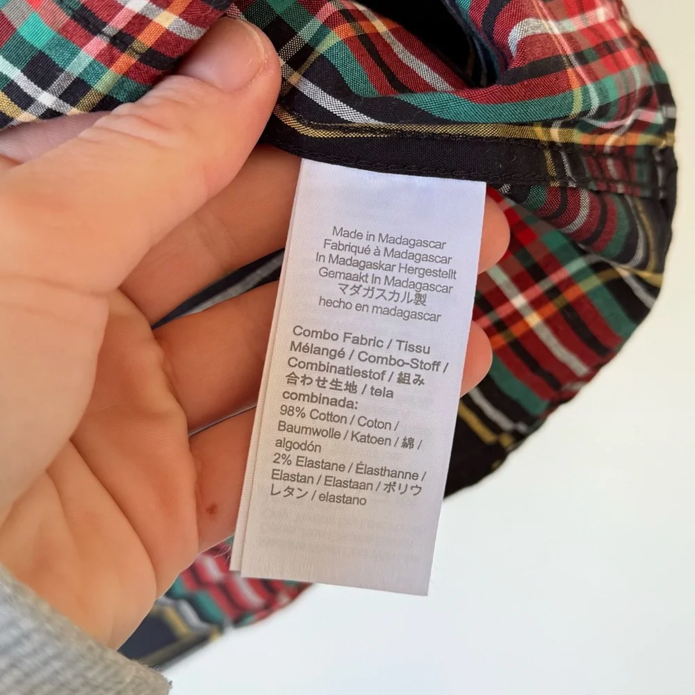 J. Crew Boys' stretch poplin button-down in Stewart tartan size 12